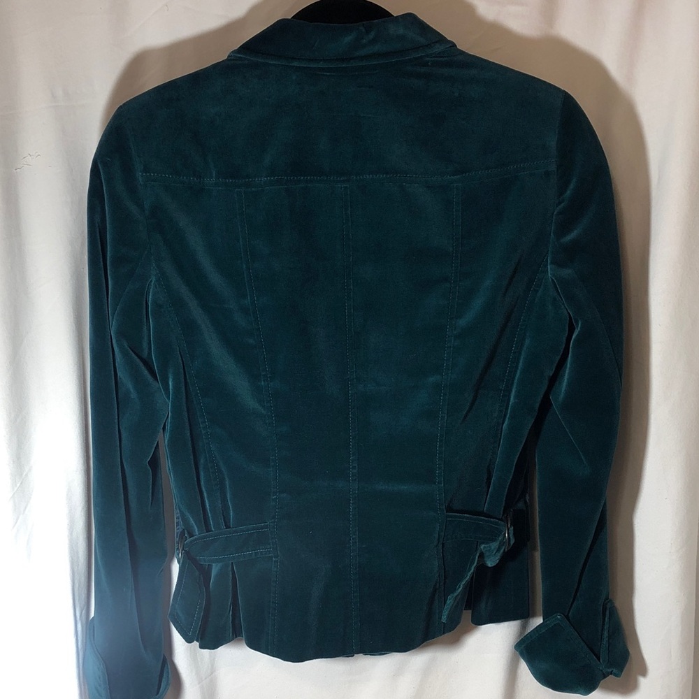 Akris *punto Women’s Deep Teal Velvet Blazer With Split Cuffs - Picture 7 of 11
